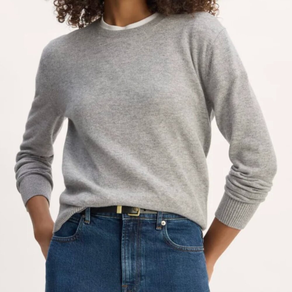 Everlane The Classic Crew in Cashmere  - grey